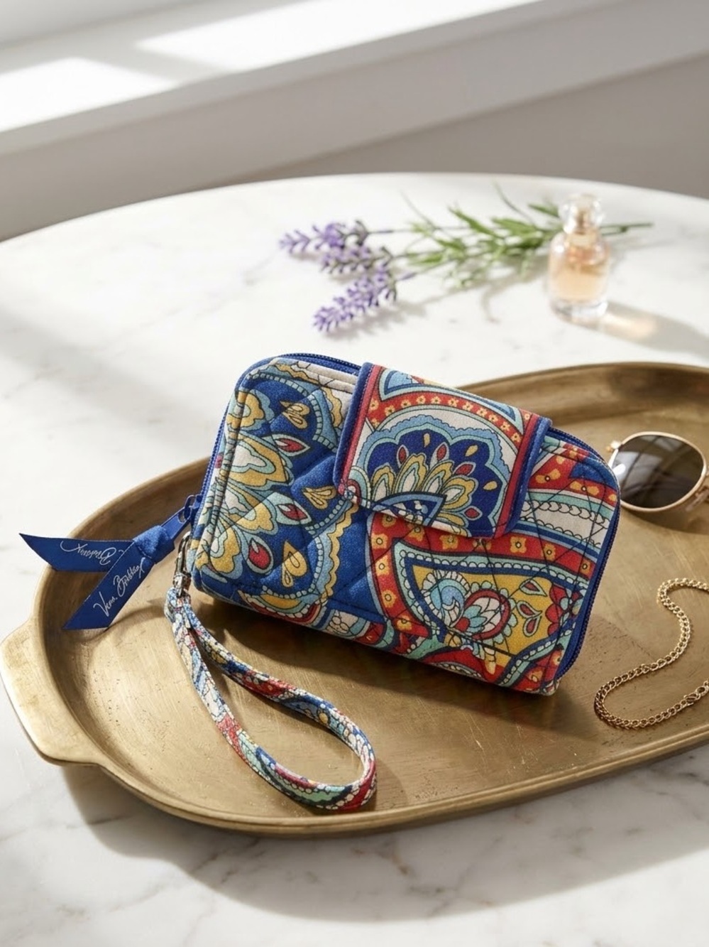 Vera Bradley wrist wallet in Marina Paisley